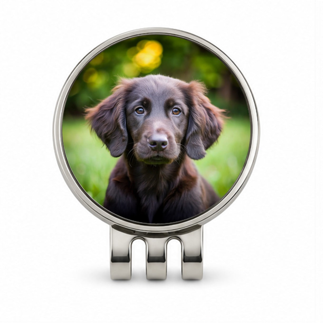 Flat Coated Retriever Dog Puppy Photo Golf Hat Clip with Ball Marker