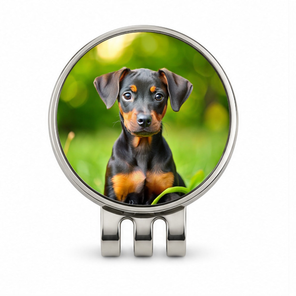 German Pinscher Dog Puppy Photo Golf Hat Clip with Ball Marker