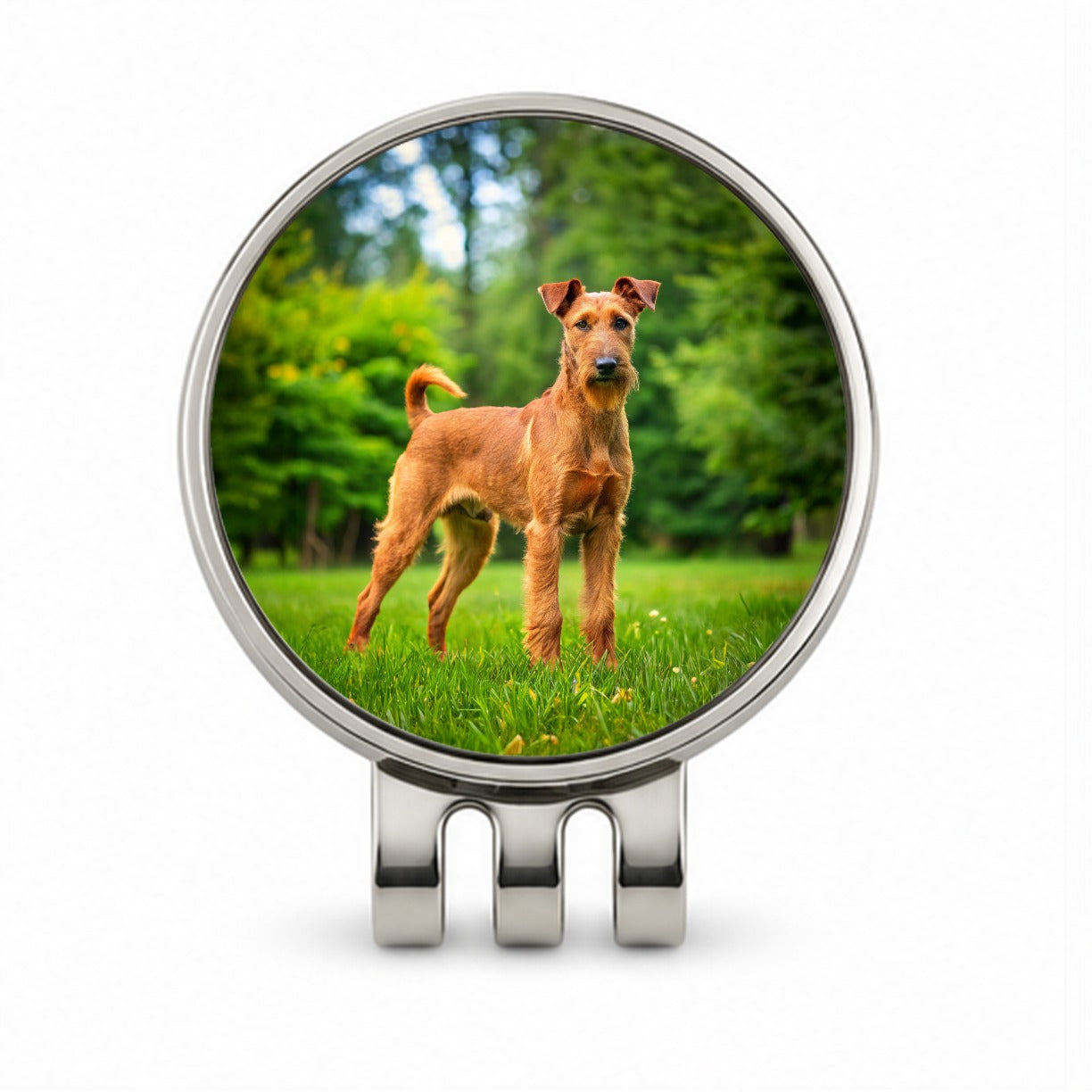 Irish Terrier Dog Photo Golf Hat Clip with Ball Marker