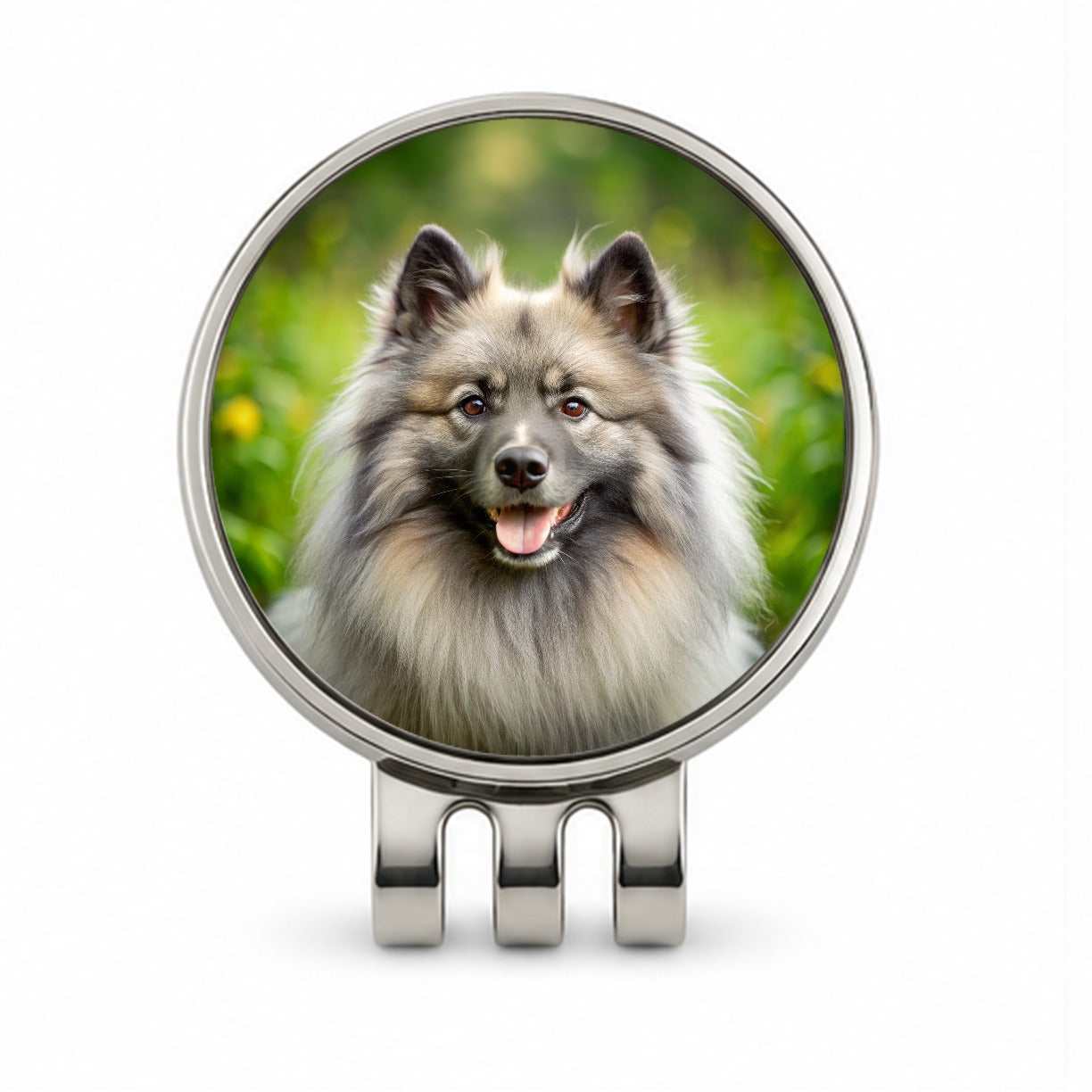Keeshond Dog Photo Golf Hat Clip with Ball Marker