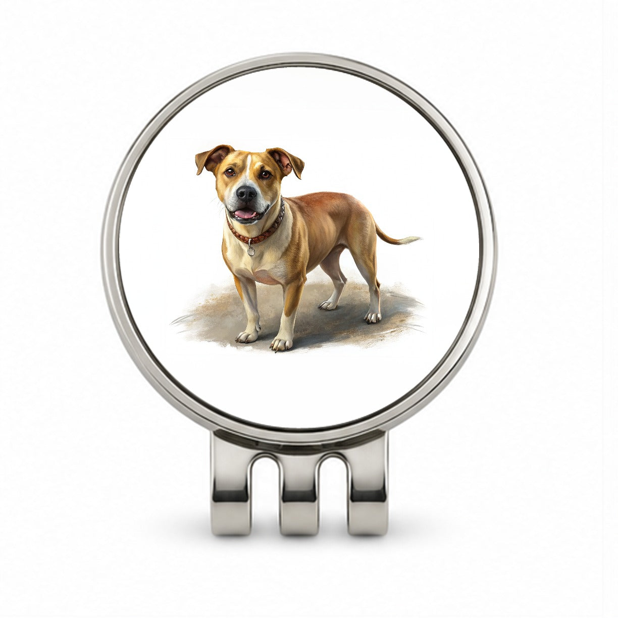Labrabull Dog Illustration Golf Hat Clip with Ball Marker