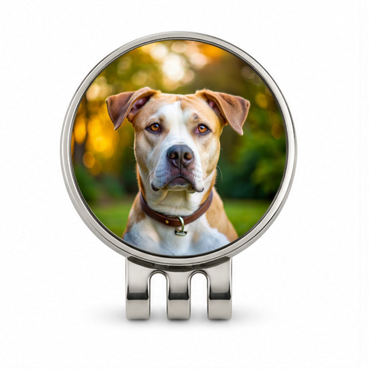 Labrabull Dog Photo Golf Hat Clip with Ball Marker
