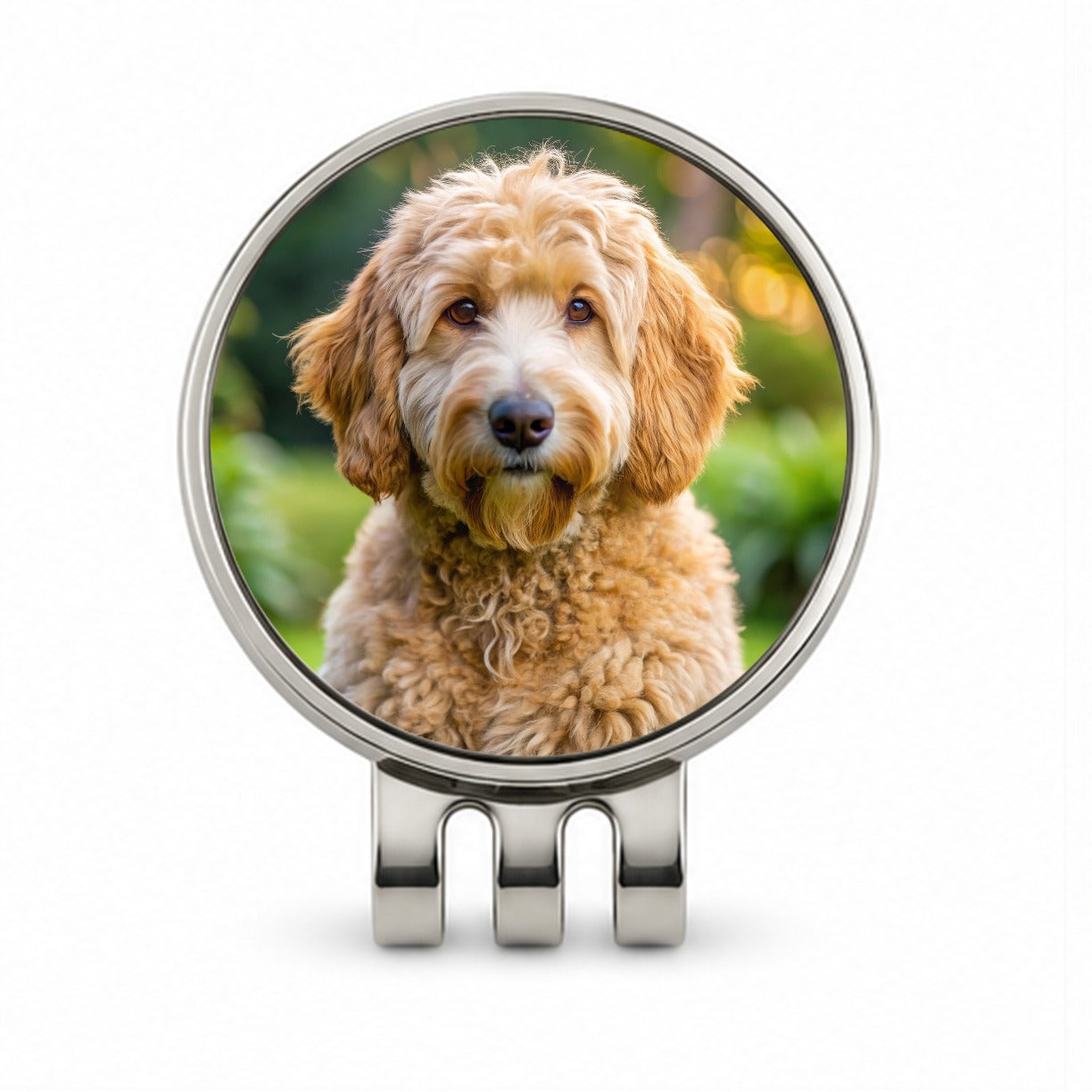 Labradoodle Dog Photo Golf Hat Clip with Ball Marker