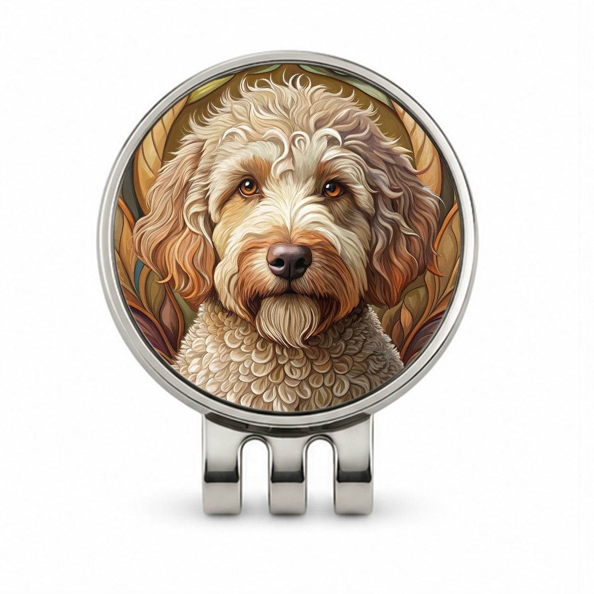 Lagotto Romagnolo Dog Art Nouveau Golf Hat Clip with Ball Marker