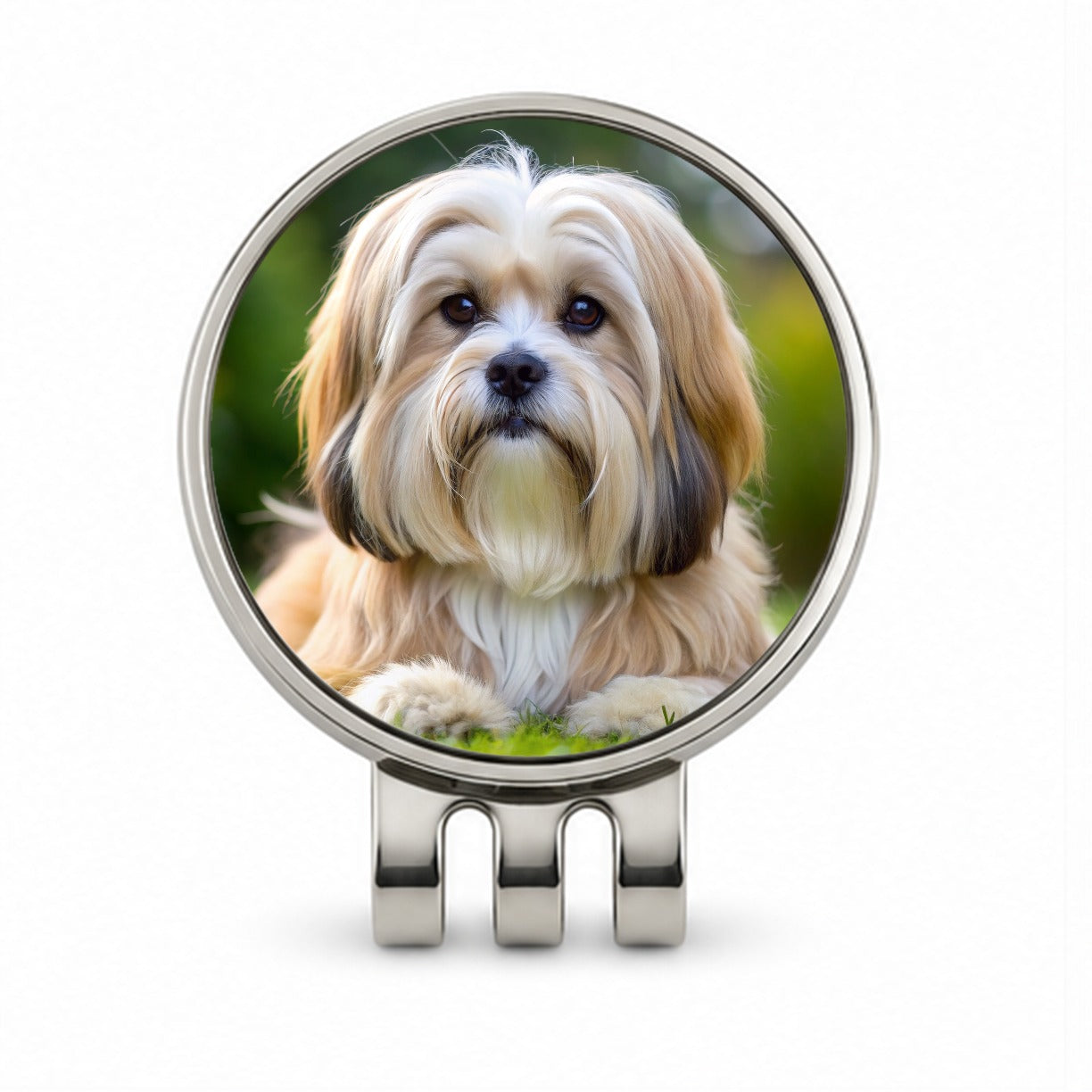 Lhasa Apso Dog Photo Golf Hat Clip with Ball Marker
