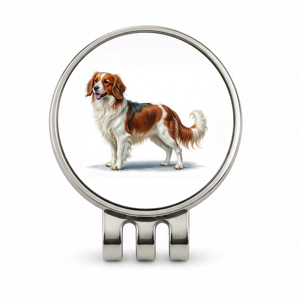 Nederlandse Kooikerhondje Dog Illustration Golf Hat Clip with Ball Marker