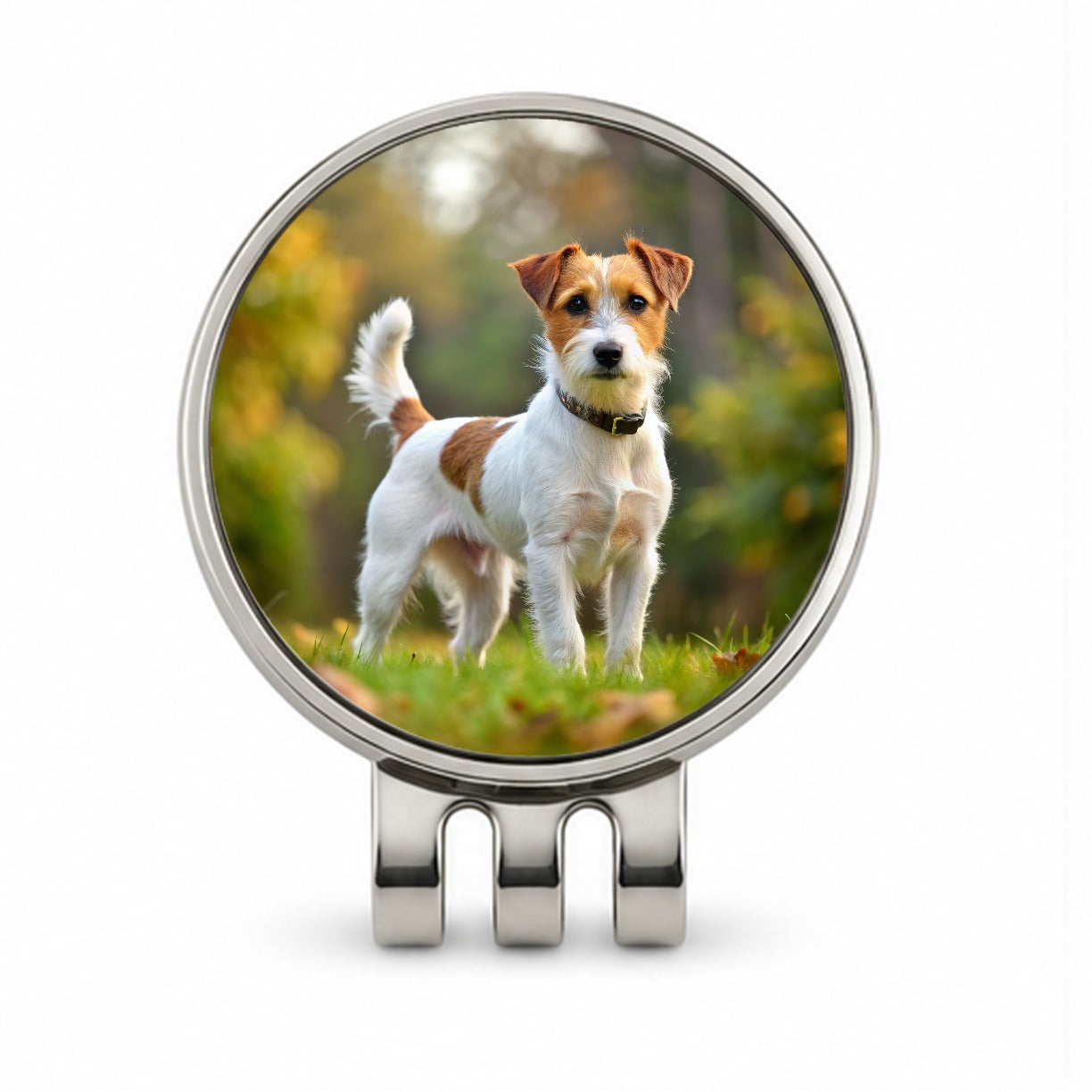 Parson Russell Terrier Dog Photo Golf Hat Clip with Ball Marker