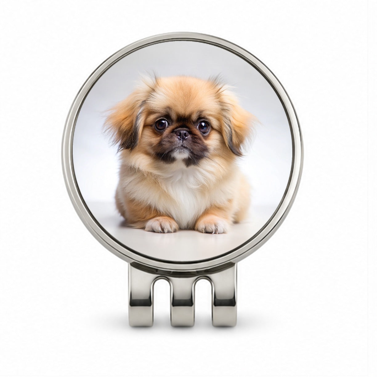 Pekingese Dog Puppy Photo Golf Hat Clip with Ball Marker