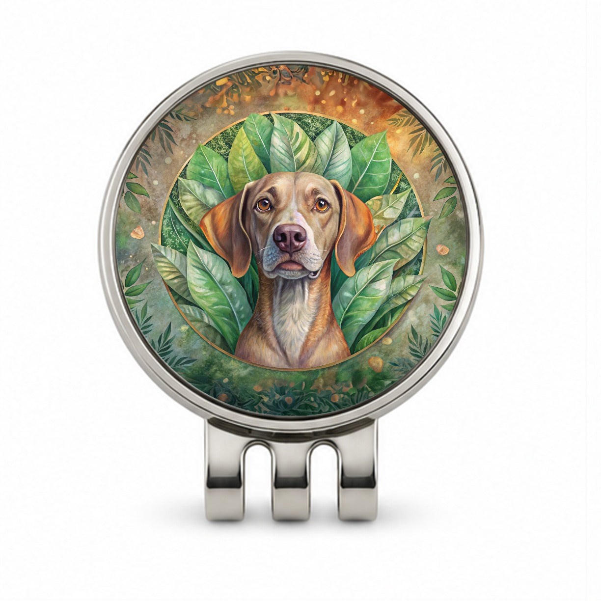 Pointer Dog Art Nouveau Golf Hat Clip with Ball Marker