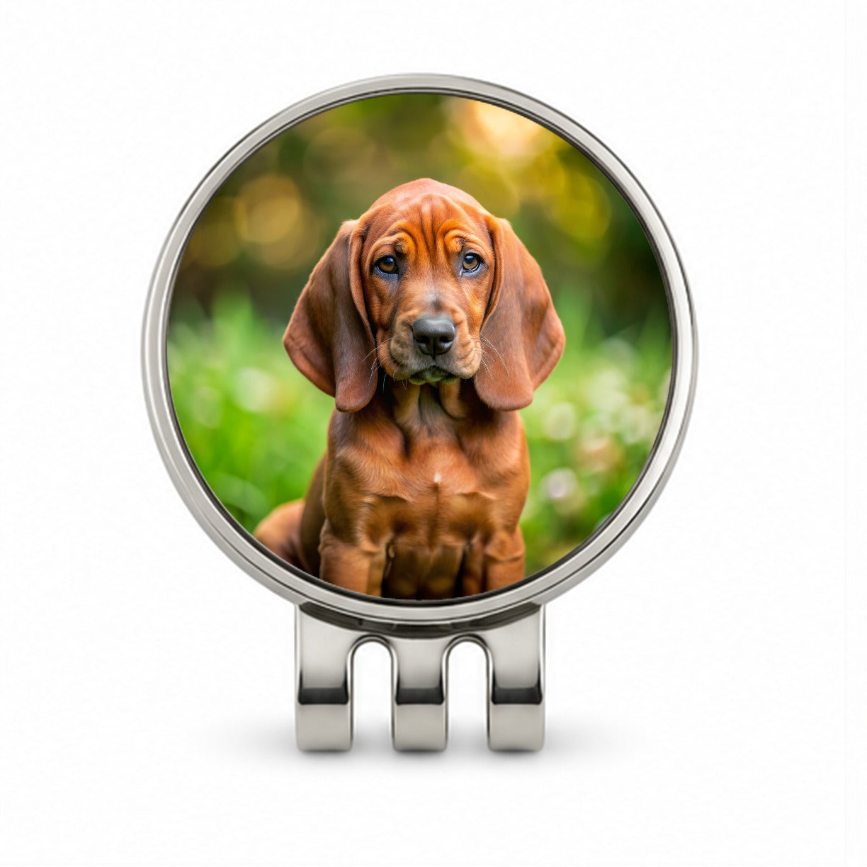 Redbone Coonhound Dog Puppy Photo Golf Hat Clip with Ball Marker