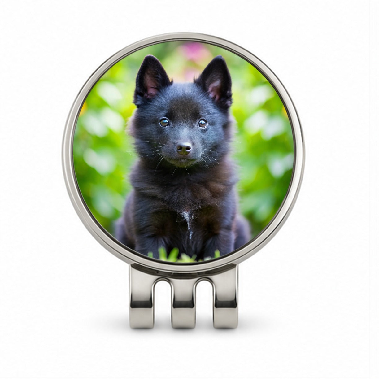 Schipperke Dog Puppy Photo Golf Hat Clip with Ball Marker