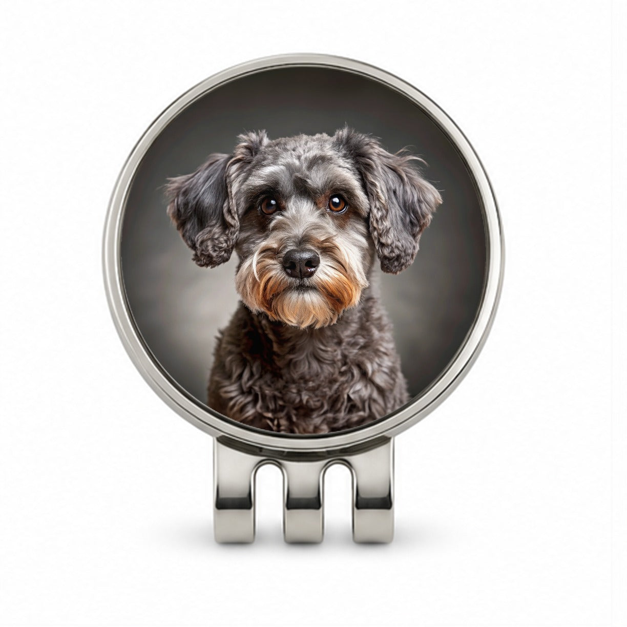 Schnoodle Dog Photo Golf Hat Clip with Ball Marker