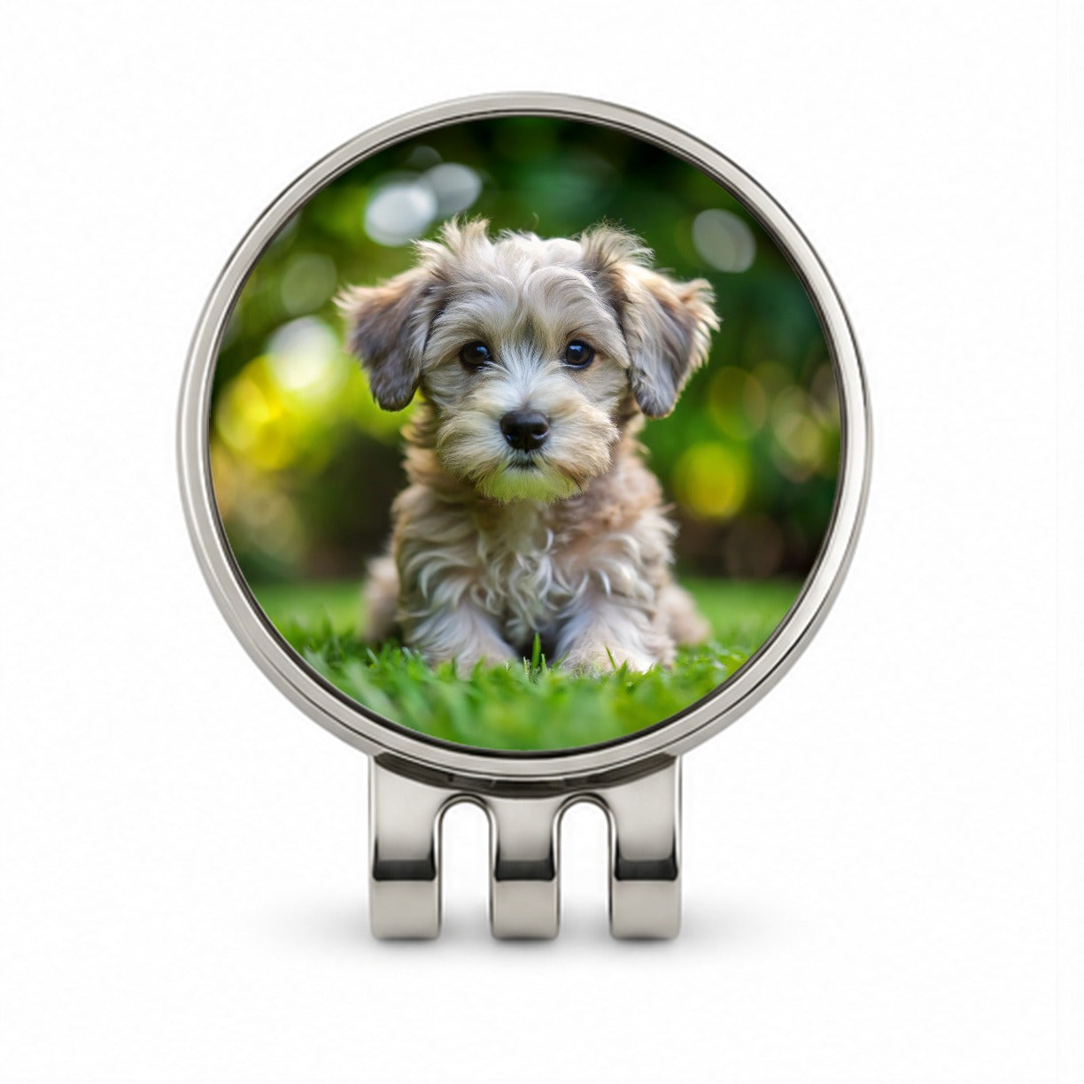 Schnoodle Dog Puppy Photo Golf Hat Clip with Ball Marker