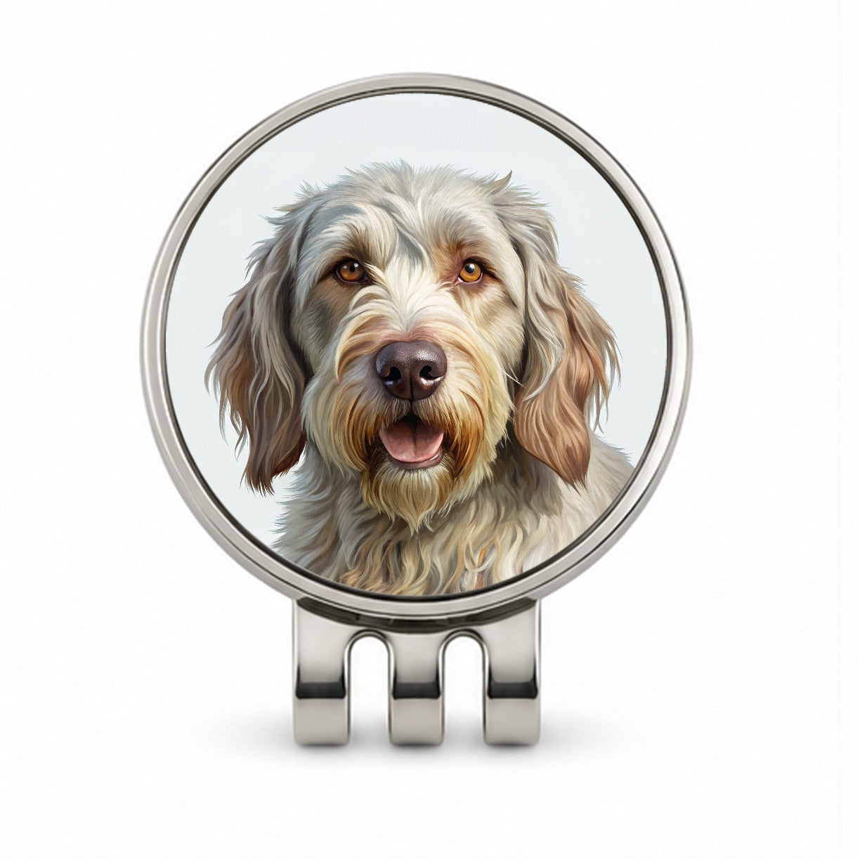 Spinone Italiano Dog Illustration Golf Hat Clip with Ball Marker