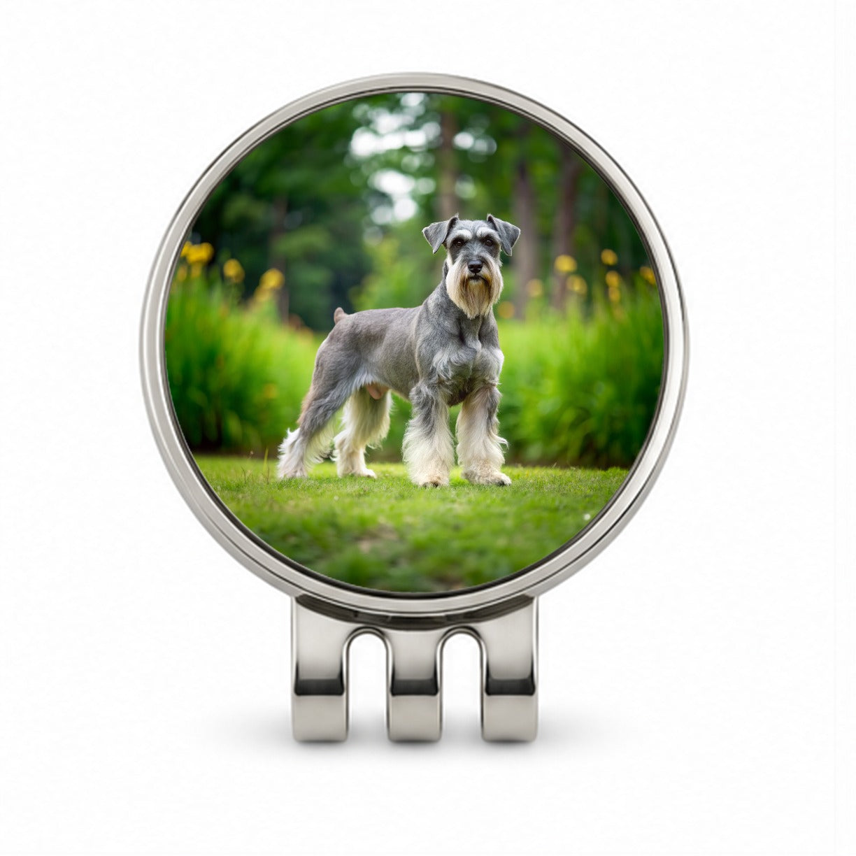 Standard Schnauzer Dog Photo Golf Hat Clip with Ball Marker