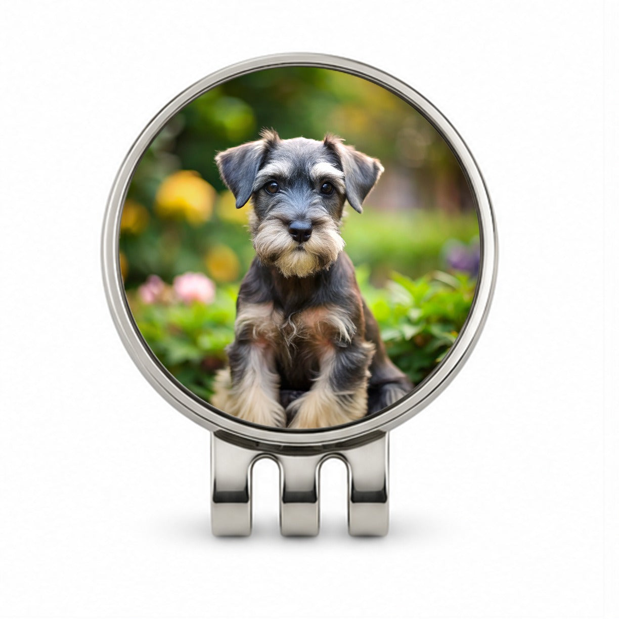 Standard Schnauzer Dog Puppy Photo Golf Hat Clip with Ball Marker