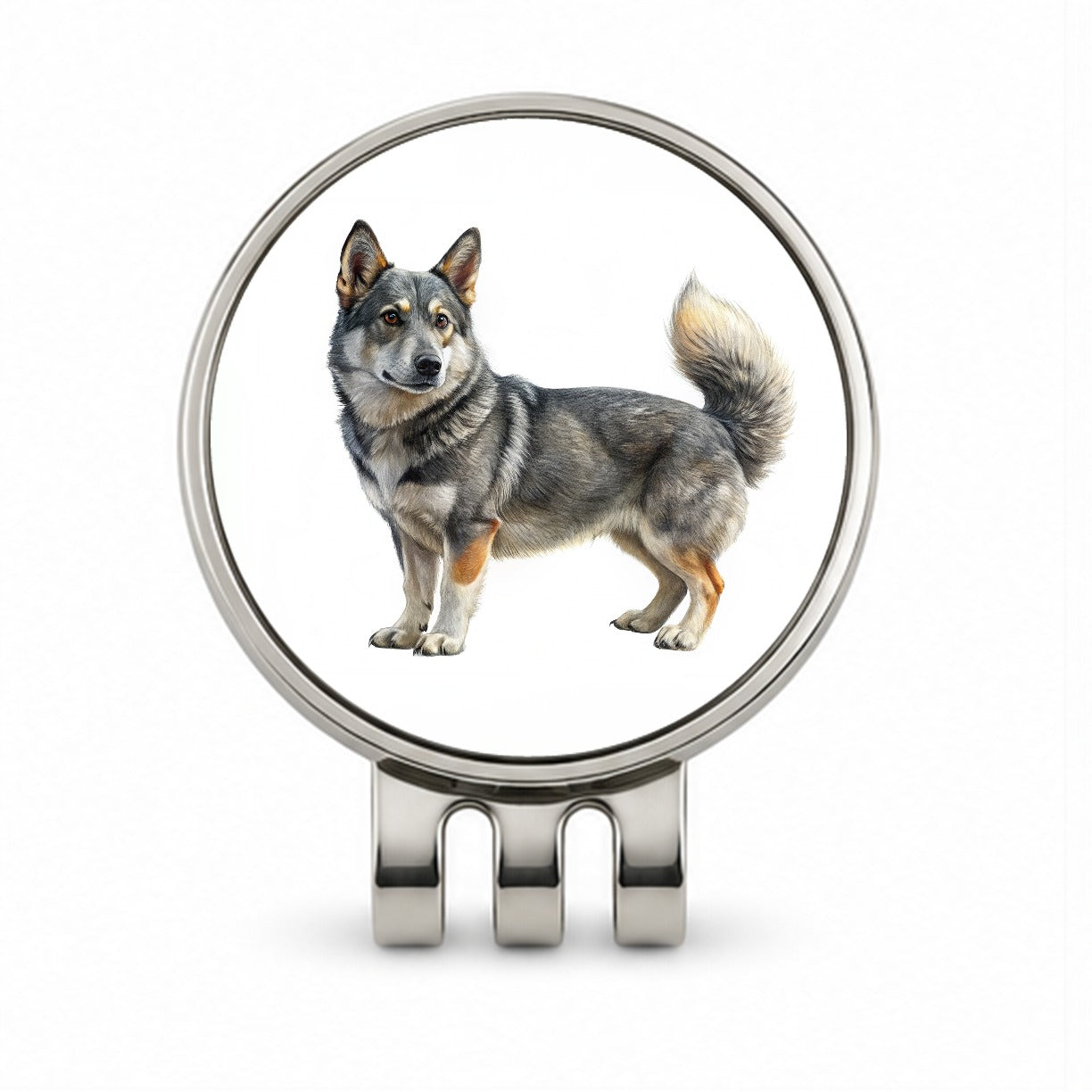 Swedish Vallhund Dog Illustration Golf Hat Clip with Ball Marker