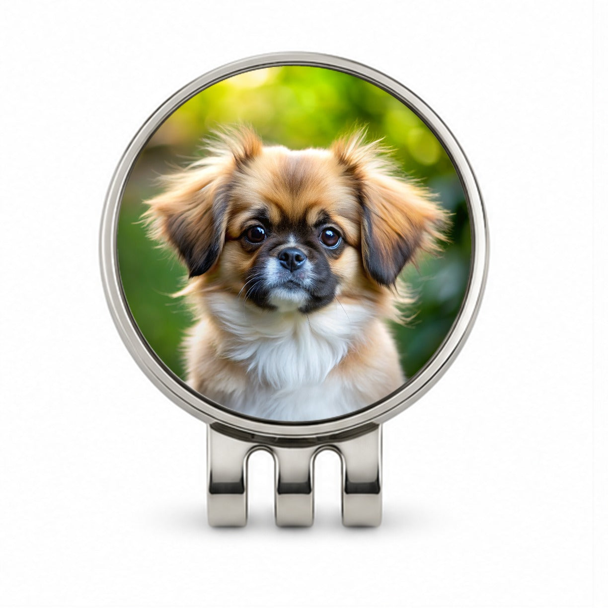 Tibetan Spaniel Dog Puppy Photo Golf Hat Clip with Ball Marker