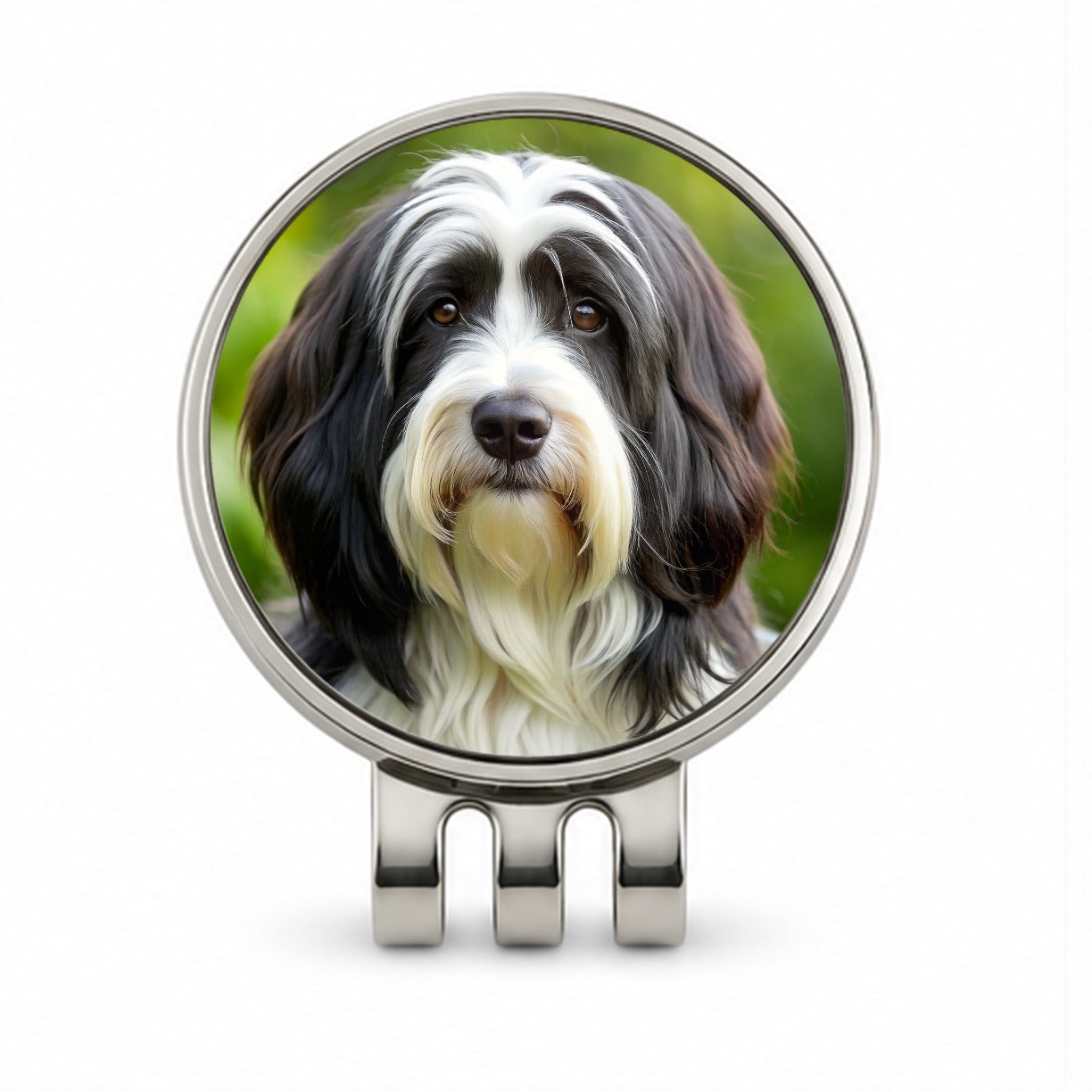 Tibetan Terrier Dog Photo Golf Hat Clip with Ball Marker