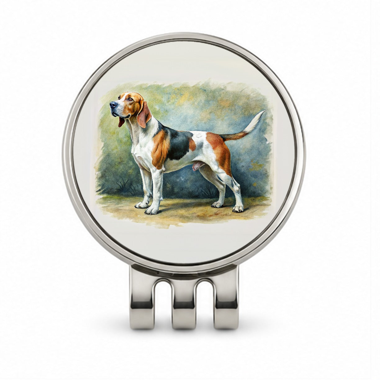 Treeing Walker Coonhound Dog Illustration Golf Hat Clip with Ball Marker