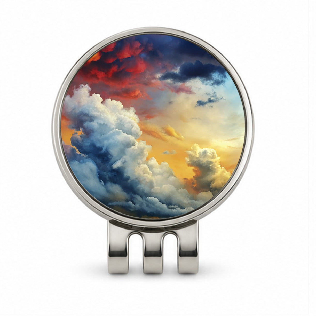 Cloudy Sky Colors Golf Hat Clip with Ball Marker