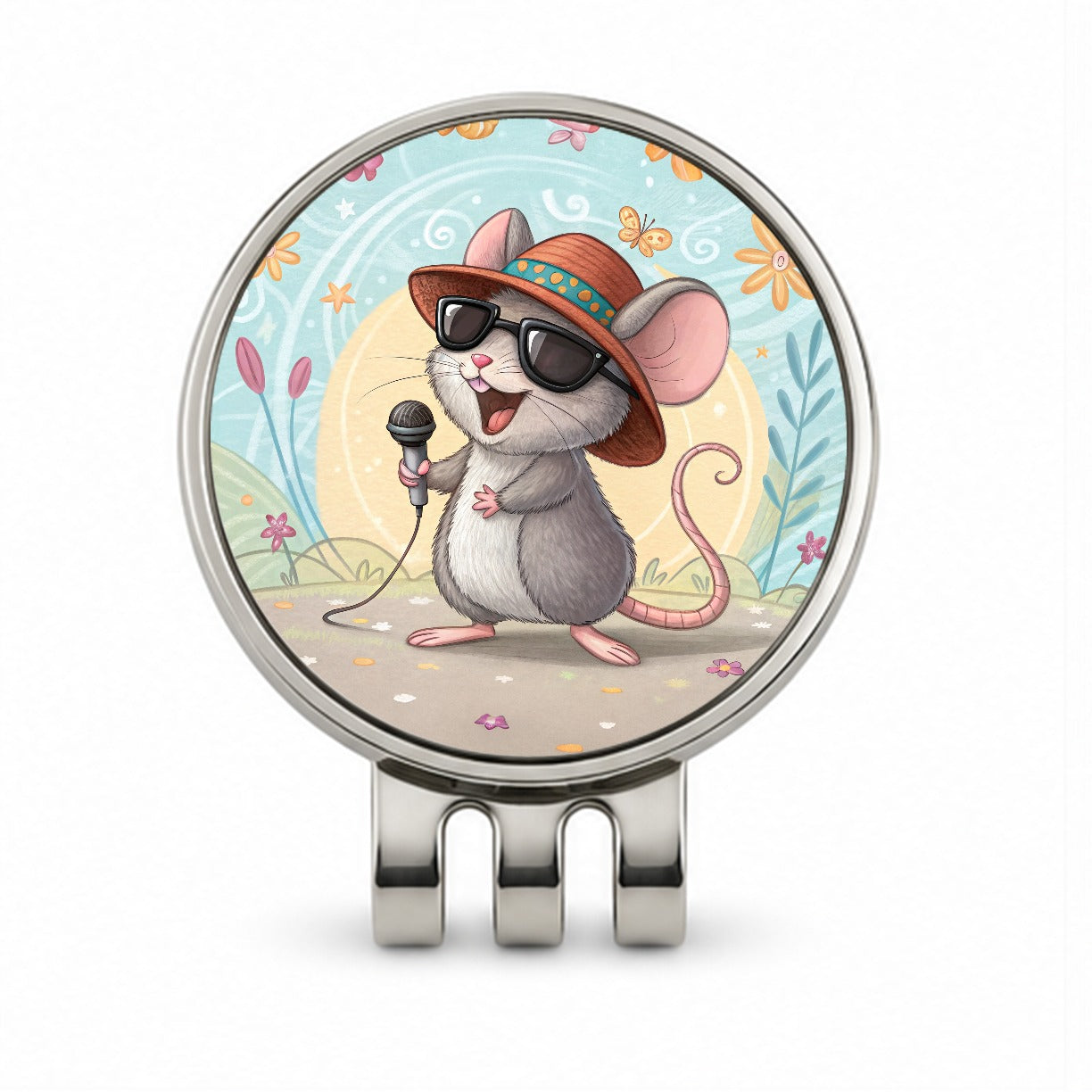 Funny Singing Cool Mouse Golf Hat Clip with Ball Marker