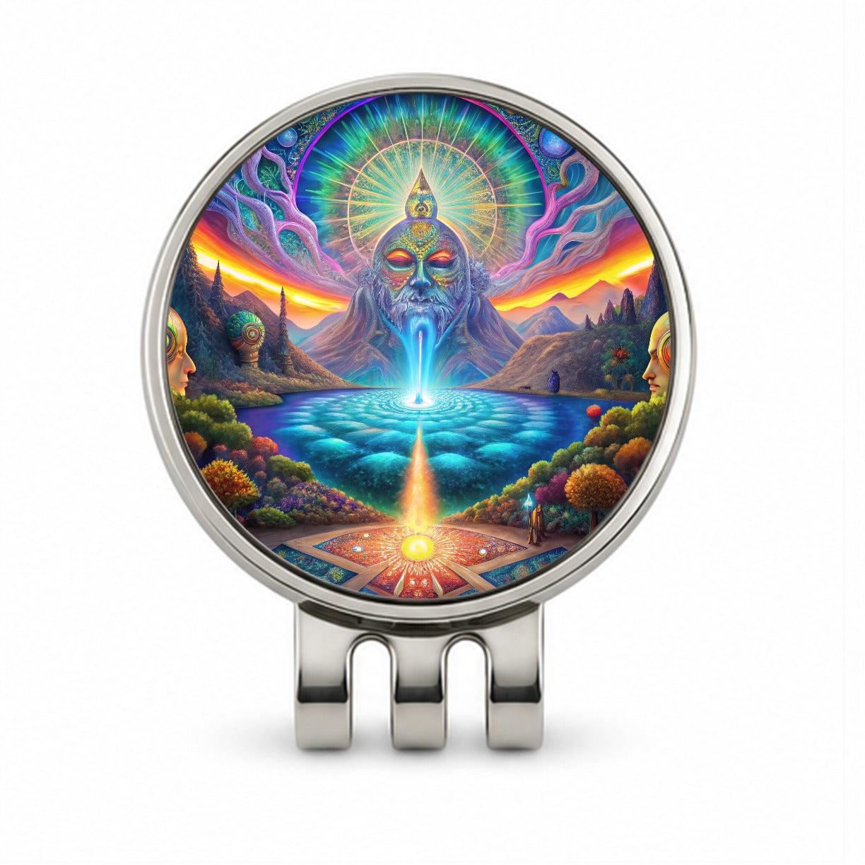 Psychedelic Mysticism Mystical Scene Golf Hat Clip with Ball Marker