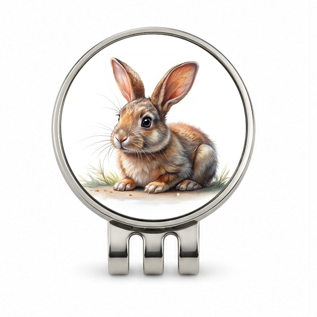 Rabbit Bunny Illustration Golf Hat Clip with Ball Marker