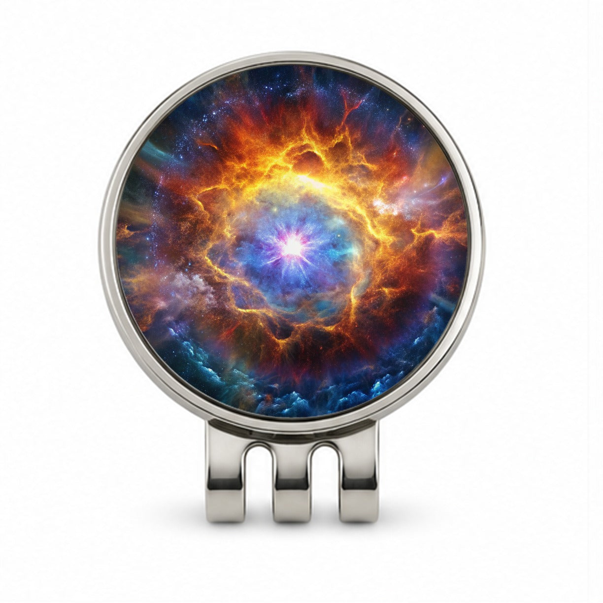 Star Going Supernova Galaxy Space Golf Hat Clip with Ball Marker