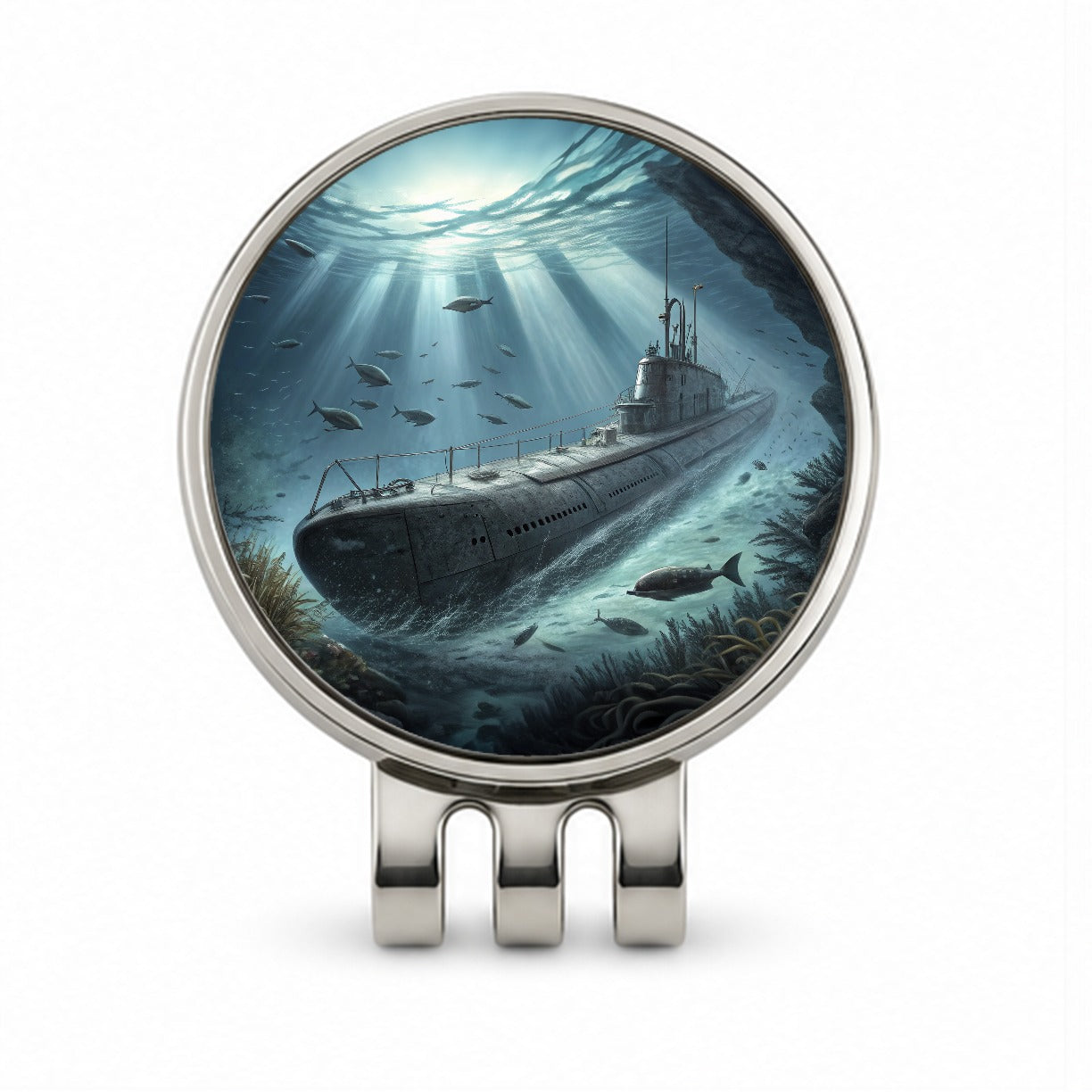 WWII German U-Boat Submarine Golf Hat Clip with Ball Marker