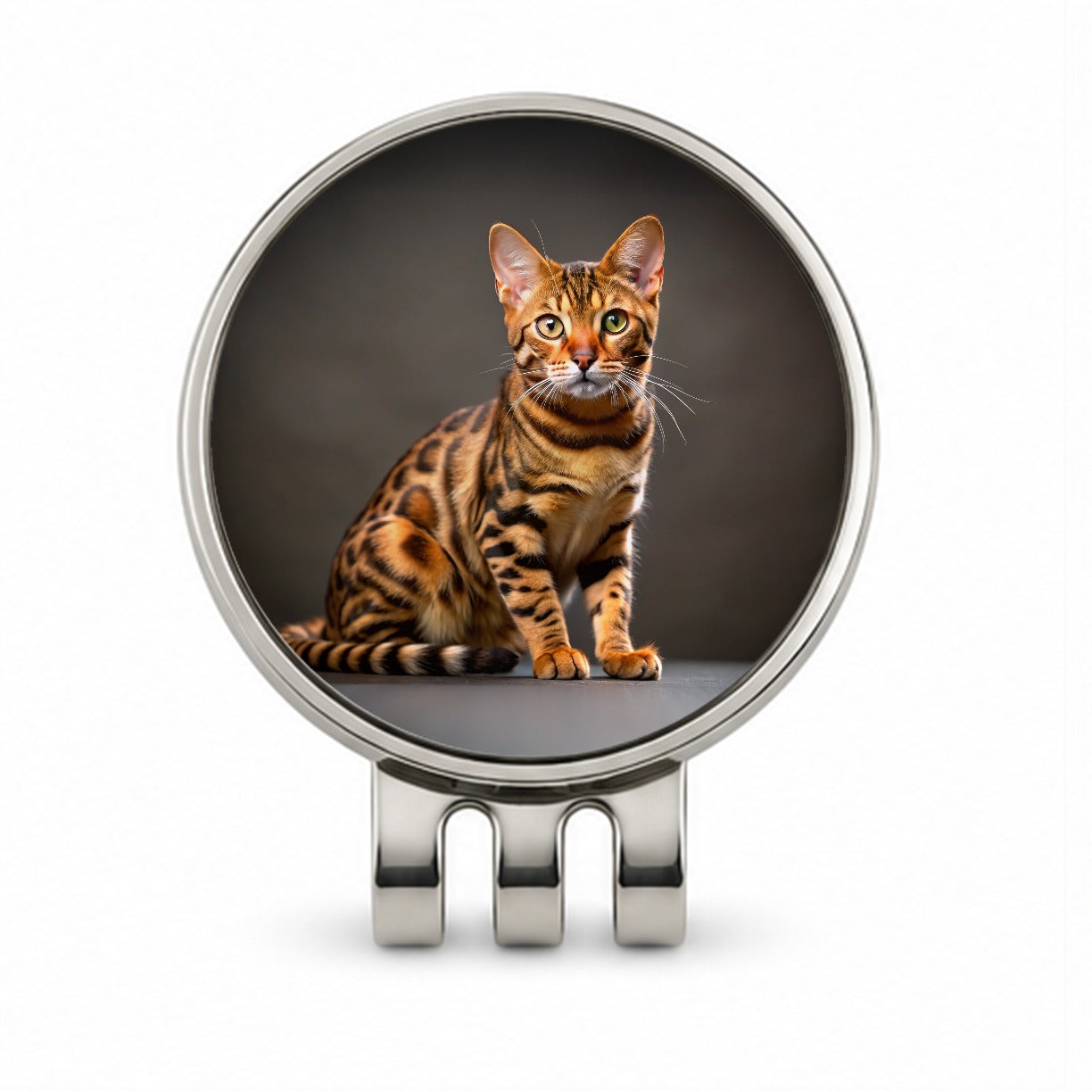 Bengal Cat Photo Golf Hat Clip with Ball Marker
