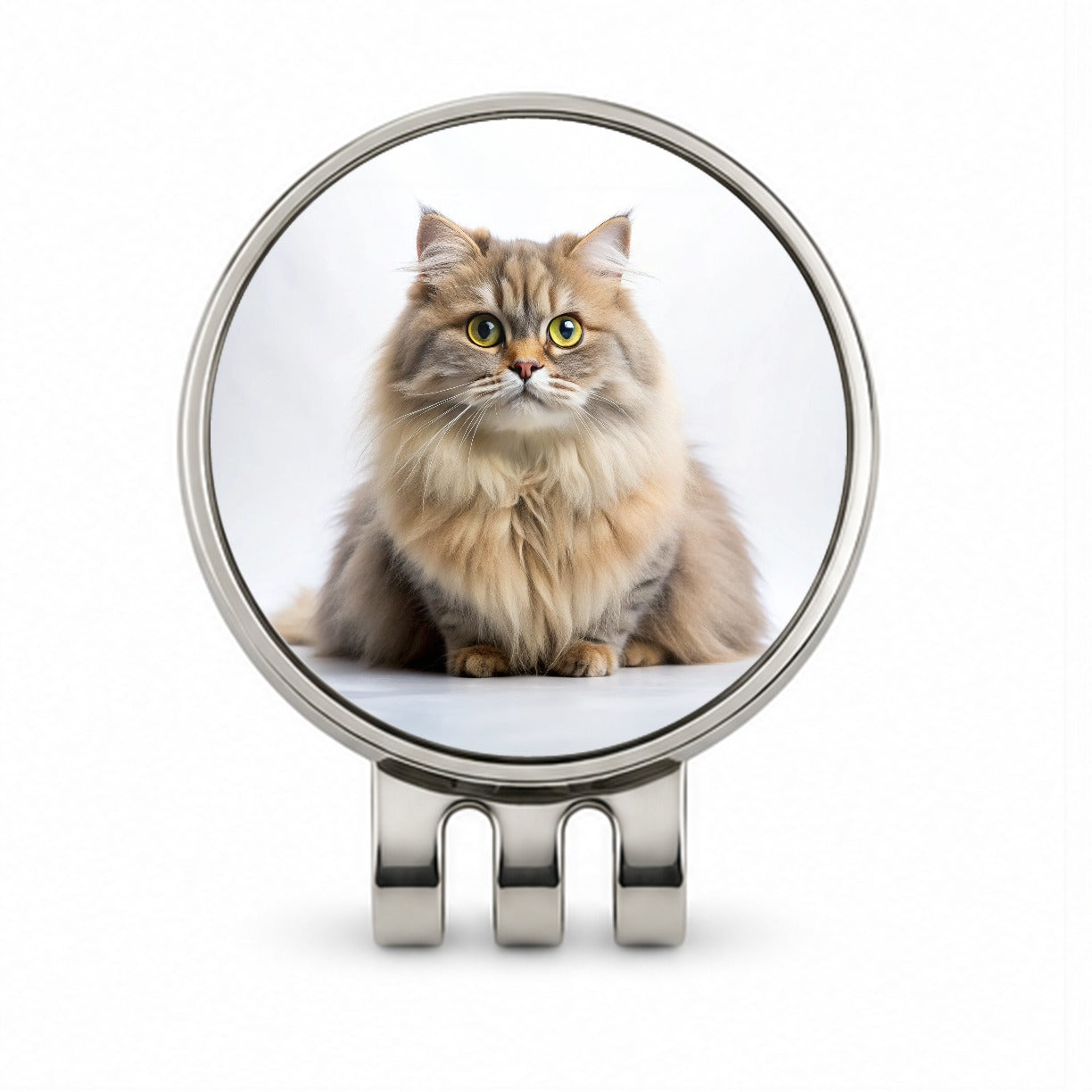 British Longhair Cat Photo Golf Hat Clip with Ball Marker