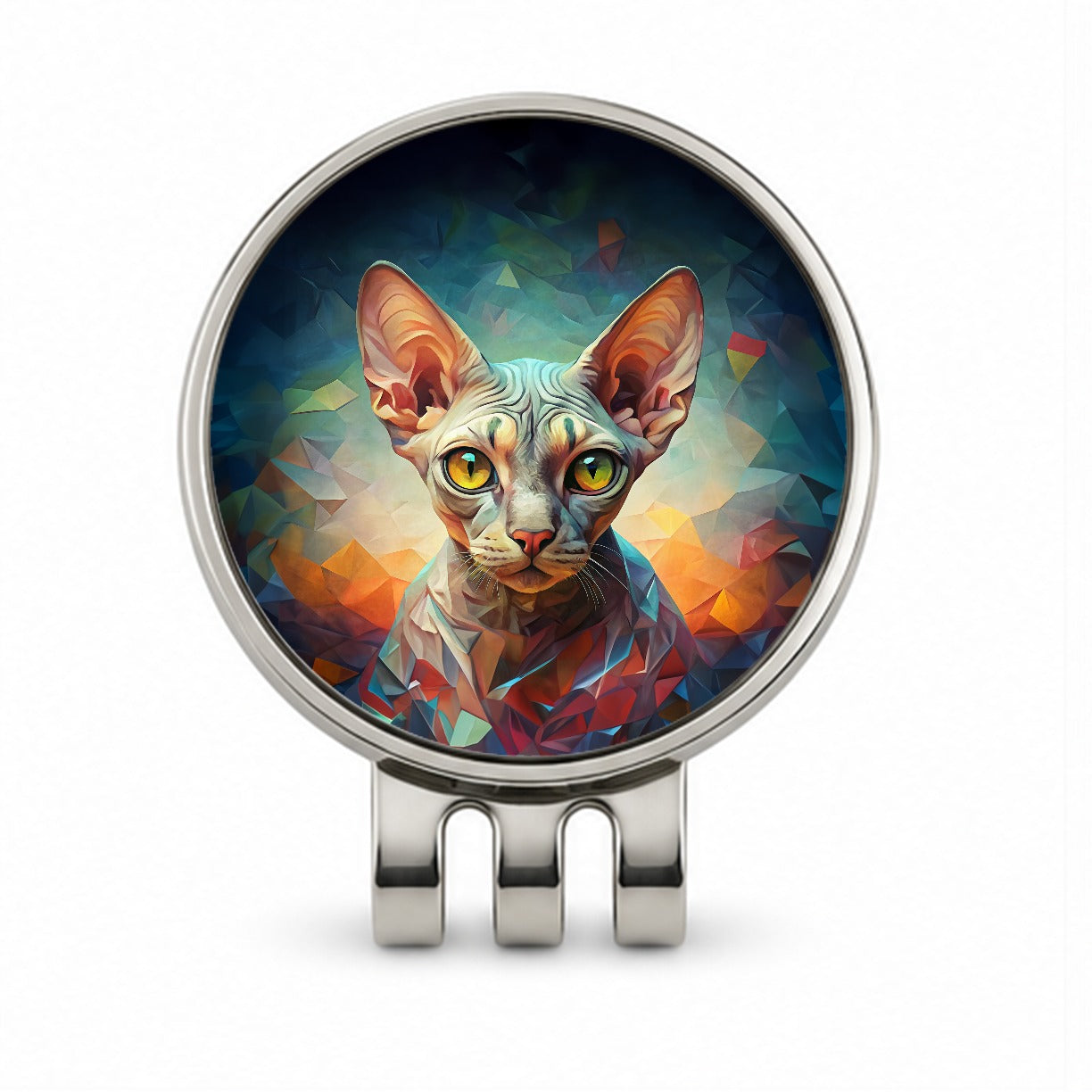 Devon Rex Cat Abstract Art Golf Hat Clip with Ball Marker