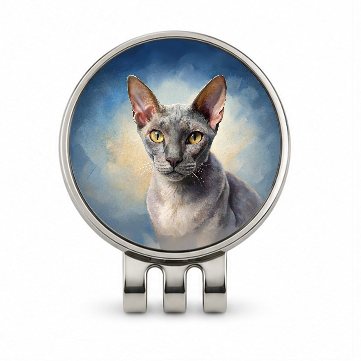 Korat Cat Illustration Golf Hat Clip with Ball Marker