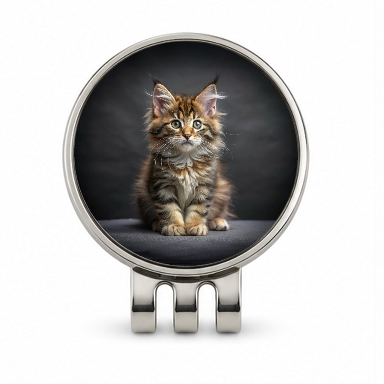 Maine Coon Cat Kitten Photo Golf Hat Clip with Ball Marker