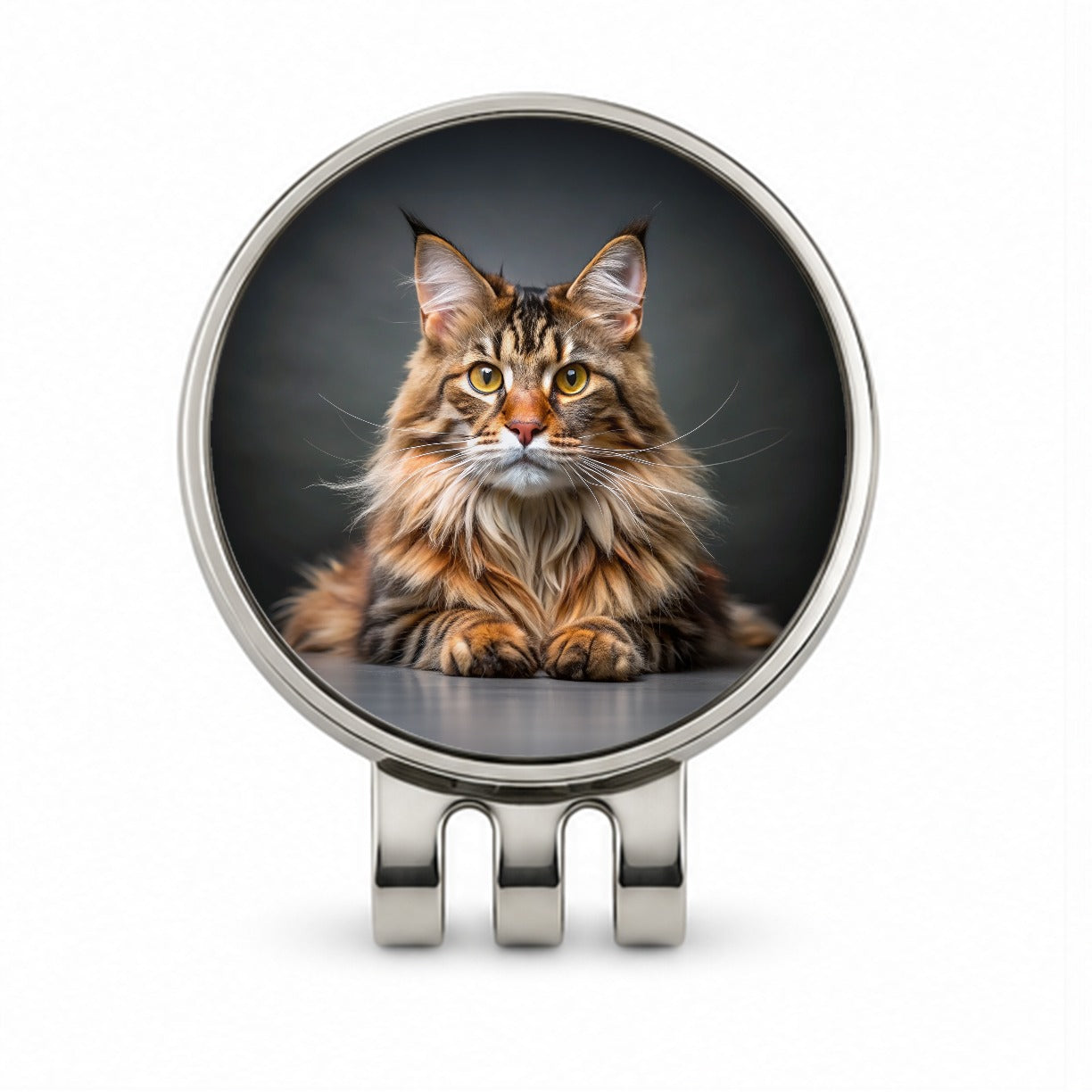 Maine Coon Cat Photo Golf Hat Clip with Ball Marker
