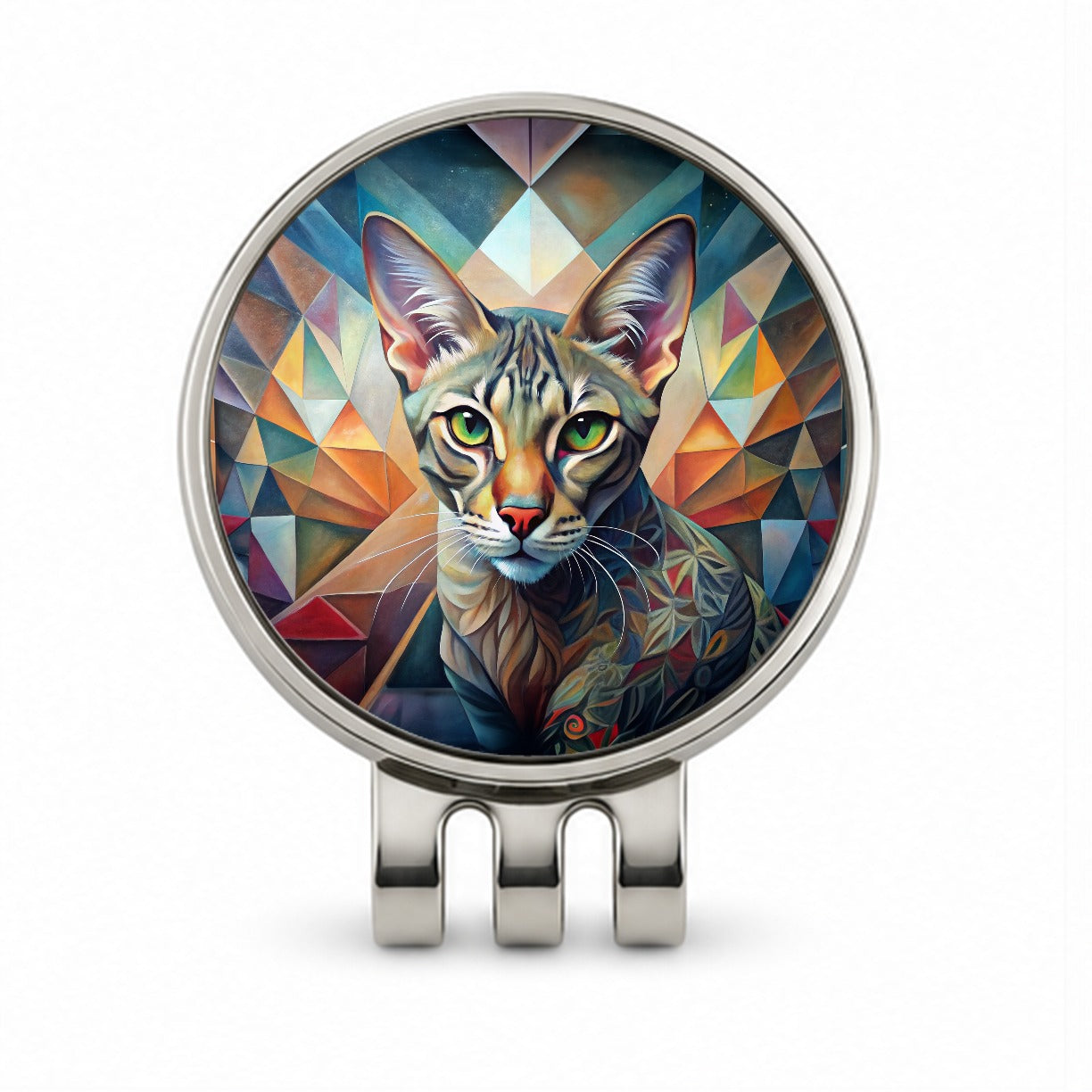 Ocicat Cat Abstract Art Golf Hat Clip with Ball Marker