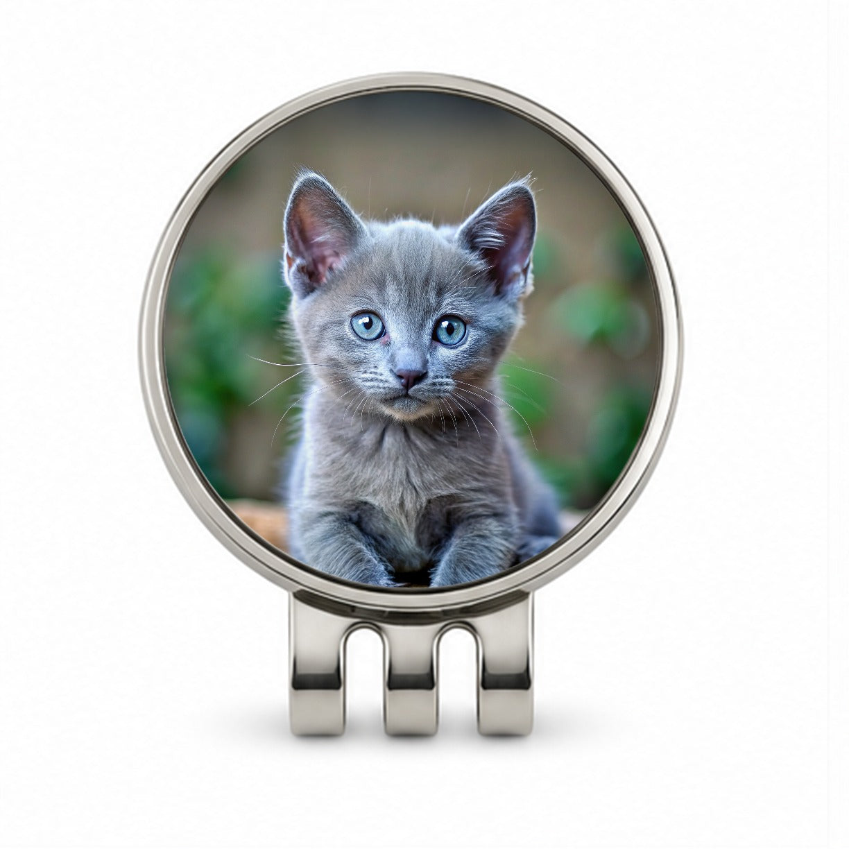 Russian Blue Cat Kitten Photo Golf Hat Clip with Ball Marker