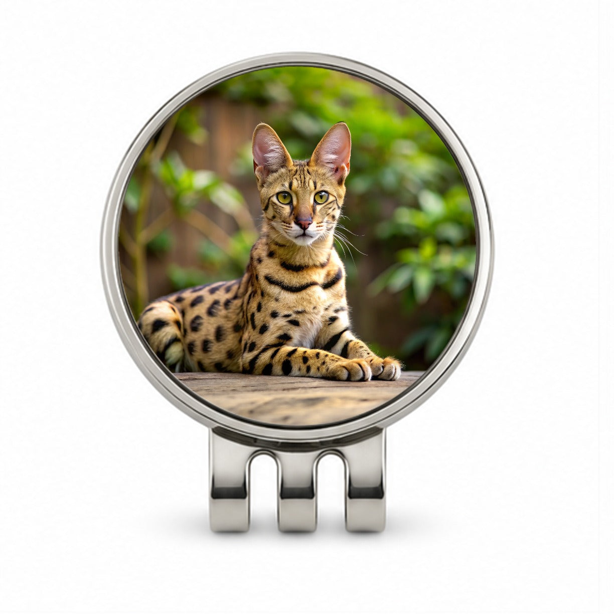 Savannah Cat Photo Golf Hat Clip with Ball Marker