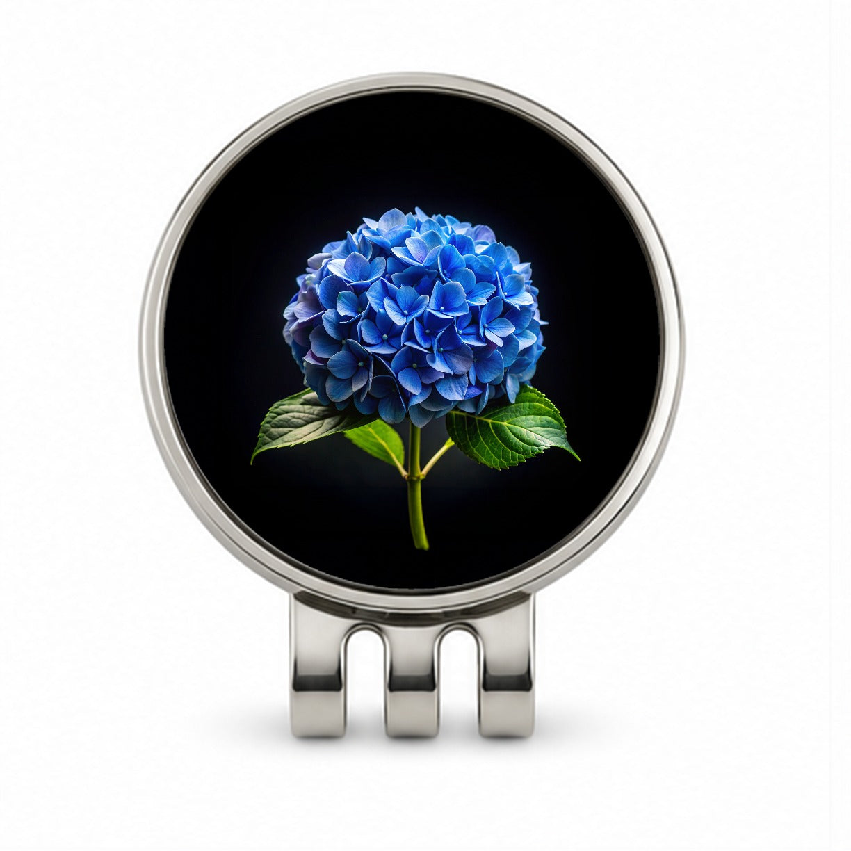 Blue Hydrangea Flower Photo Golf Hat Clip with Ball Marker