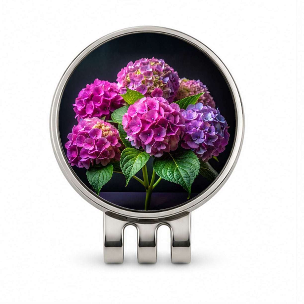 Hydrangea Flowers Photo Golf Hat Clip with Ball Marker