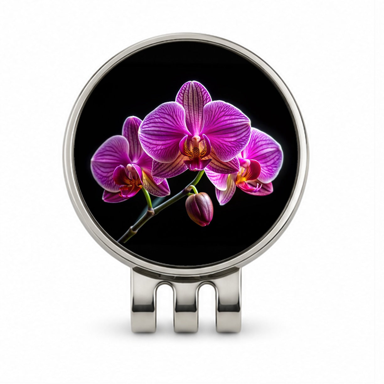 Orchid Flower Photo Golf Hat Clip with Ball Marker