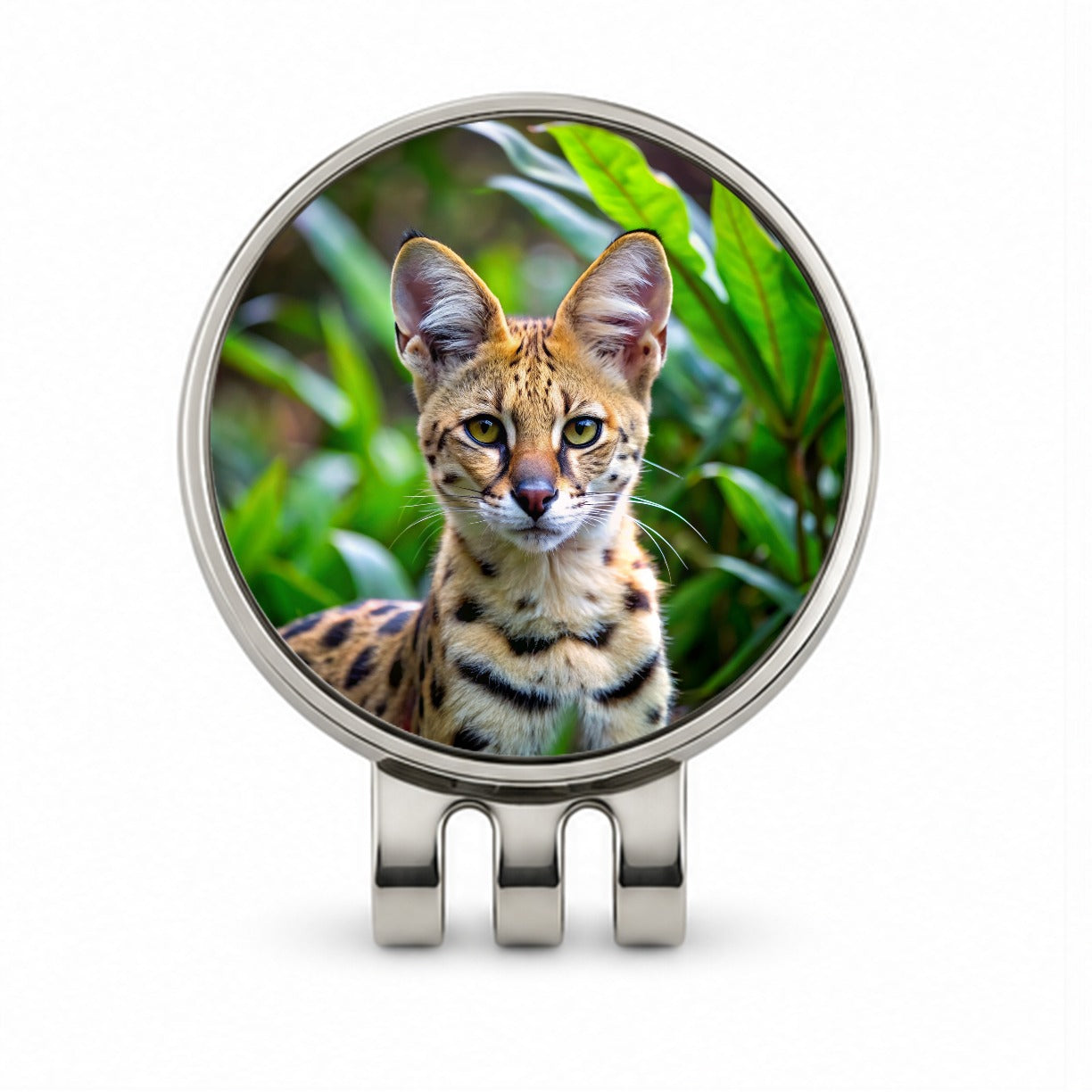 Serval Wild Cat Photo Golf Hat Clip with Ball Marker