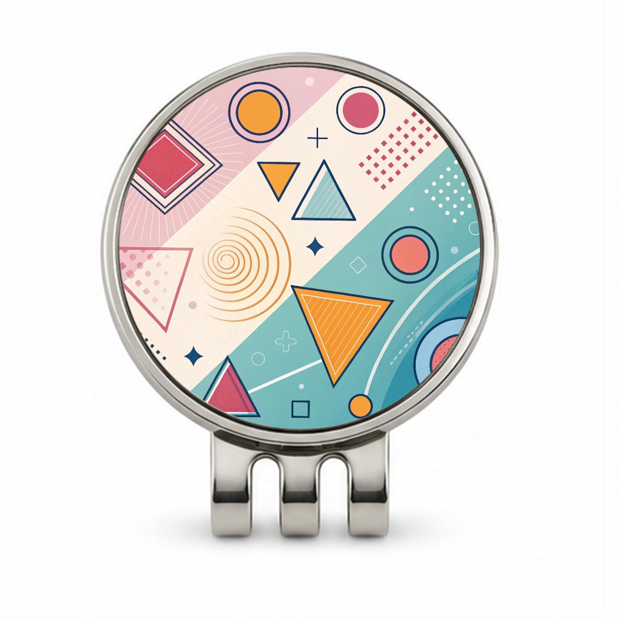 Abstract Geometric Shapes Colorful Golf Hat Clip with Ball Marker