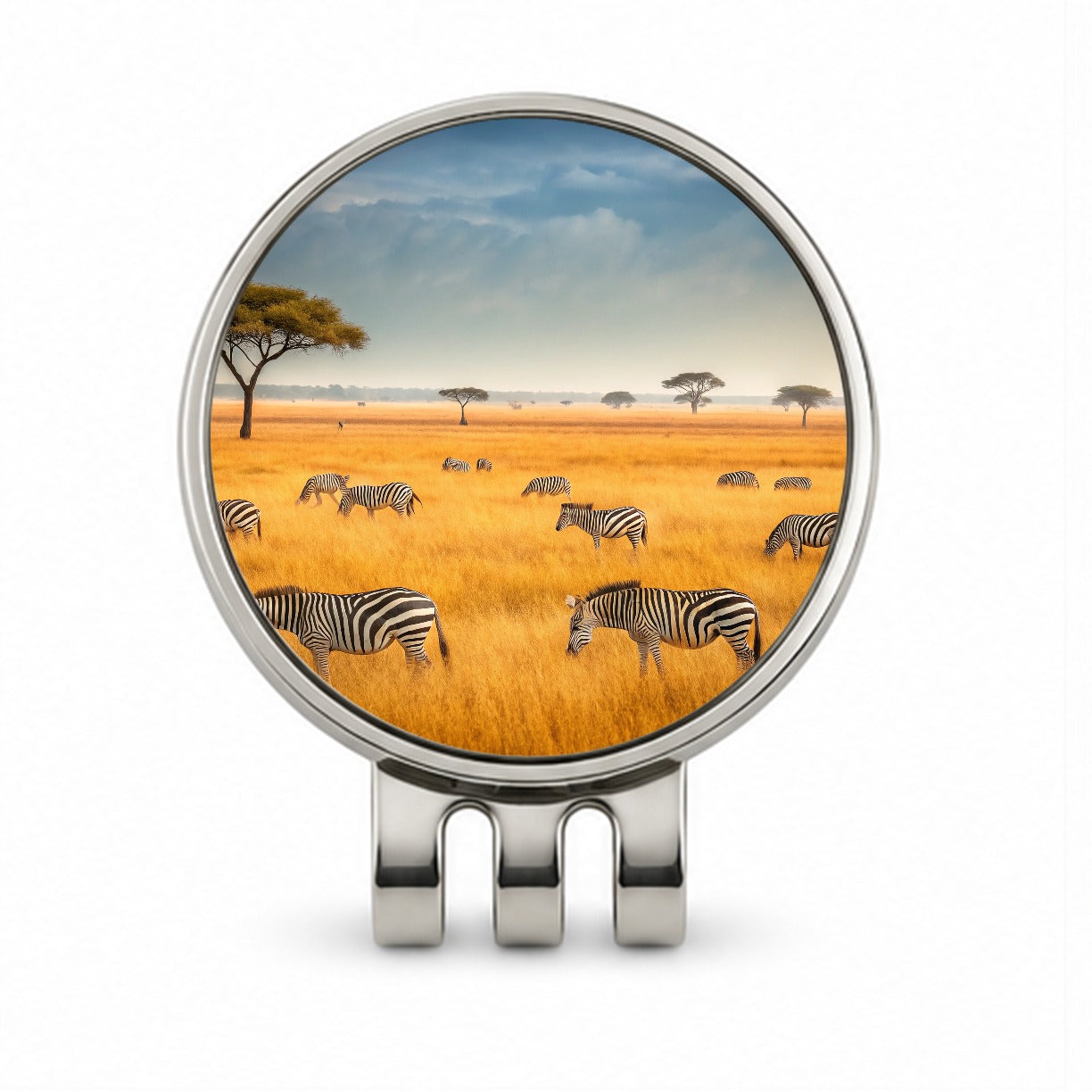 African Safari Zebras Golf Hat Clip with Ball Marker