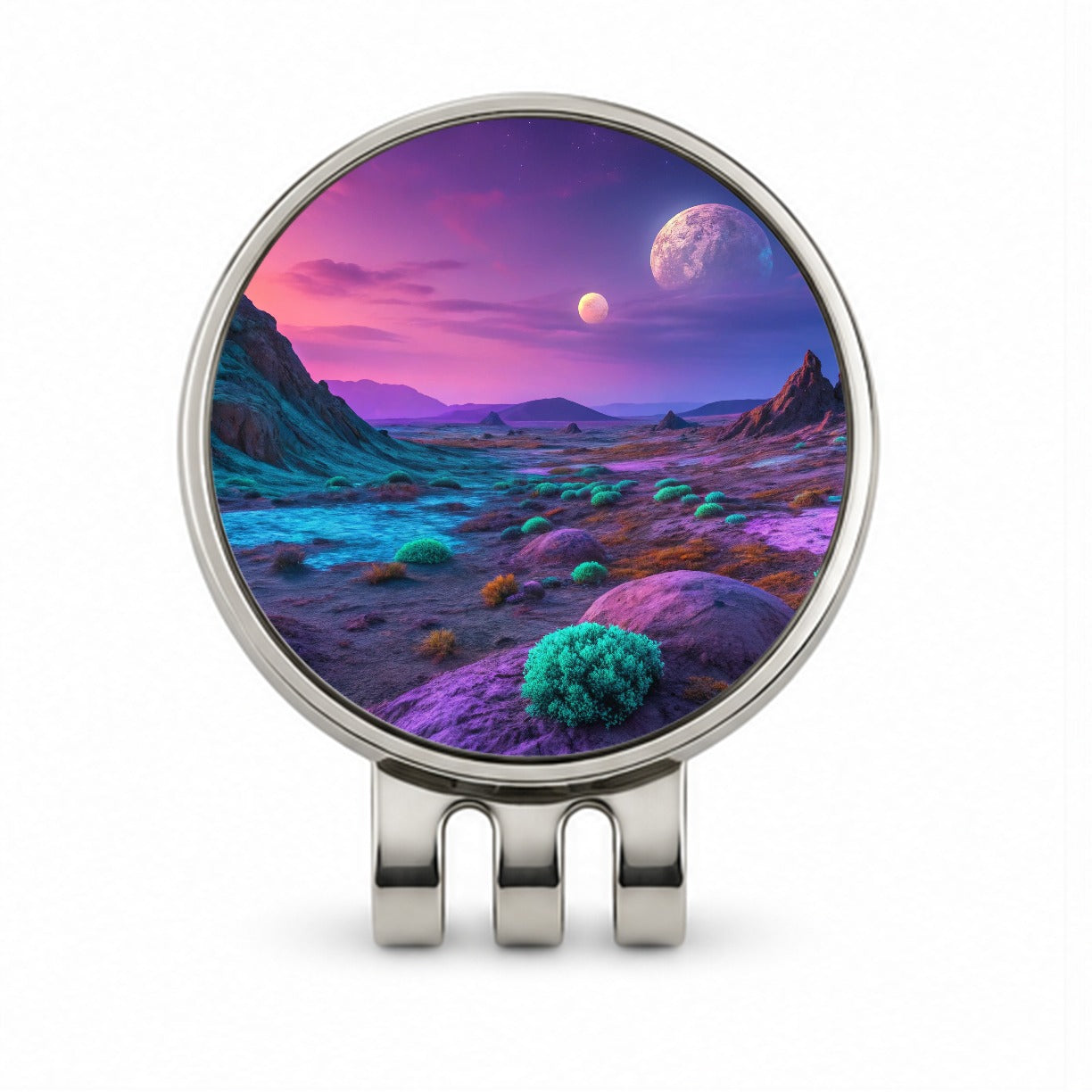 Alien Planet Surface Beautiful Golf Hat Clip with Ball Marker