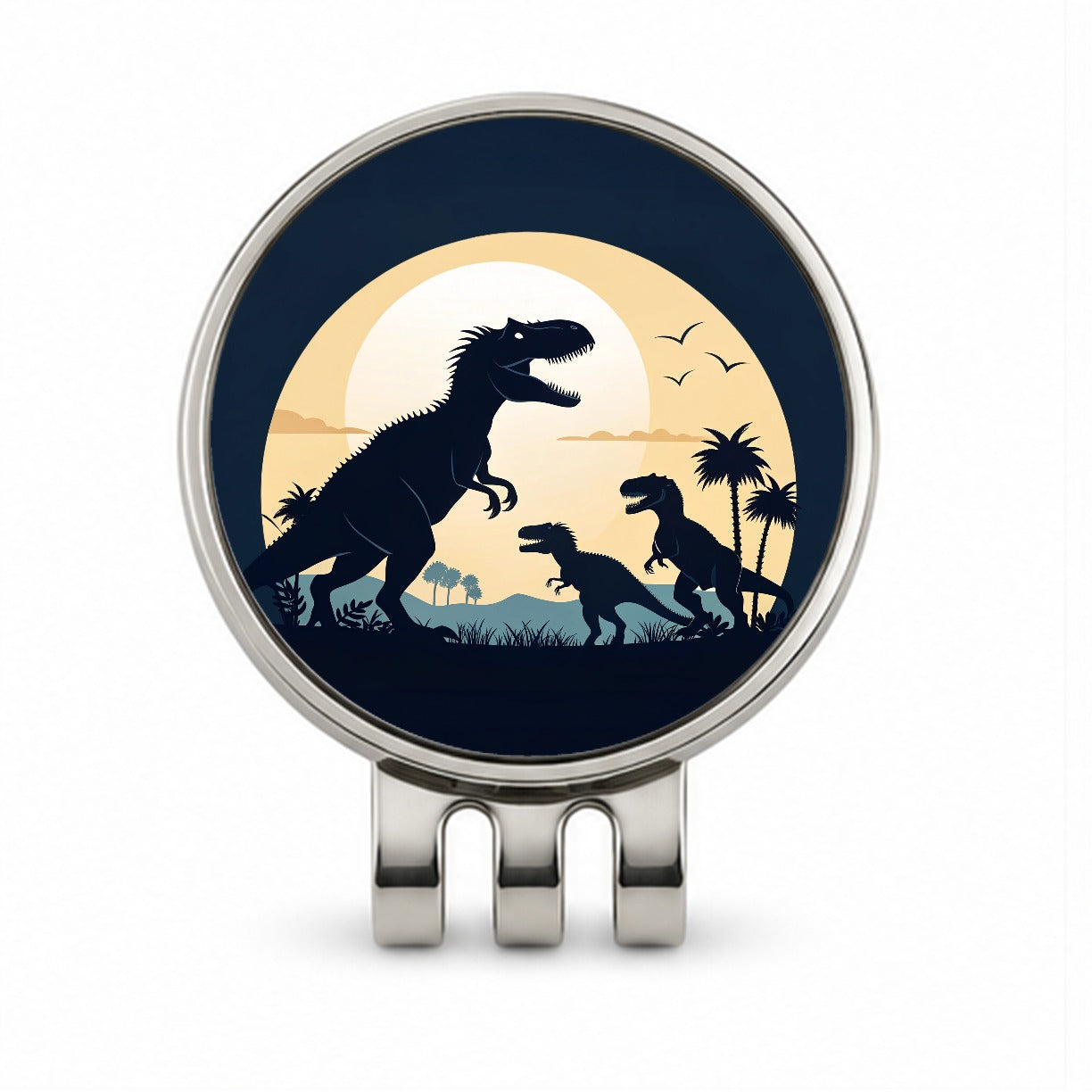 Allosaurus Silhouettes Dinosaurs Golf Hat Clip with Ball Marker