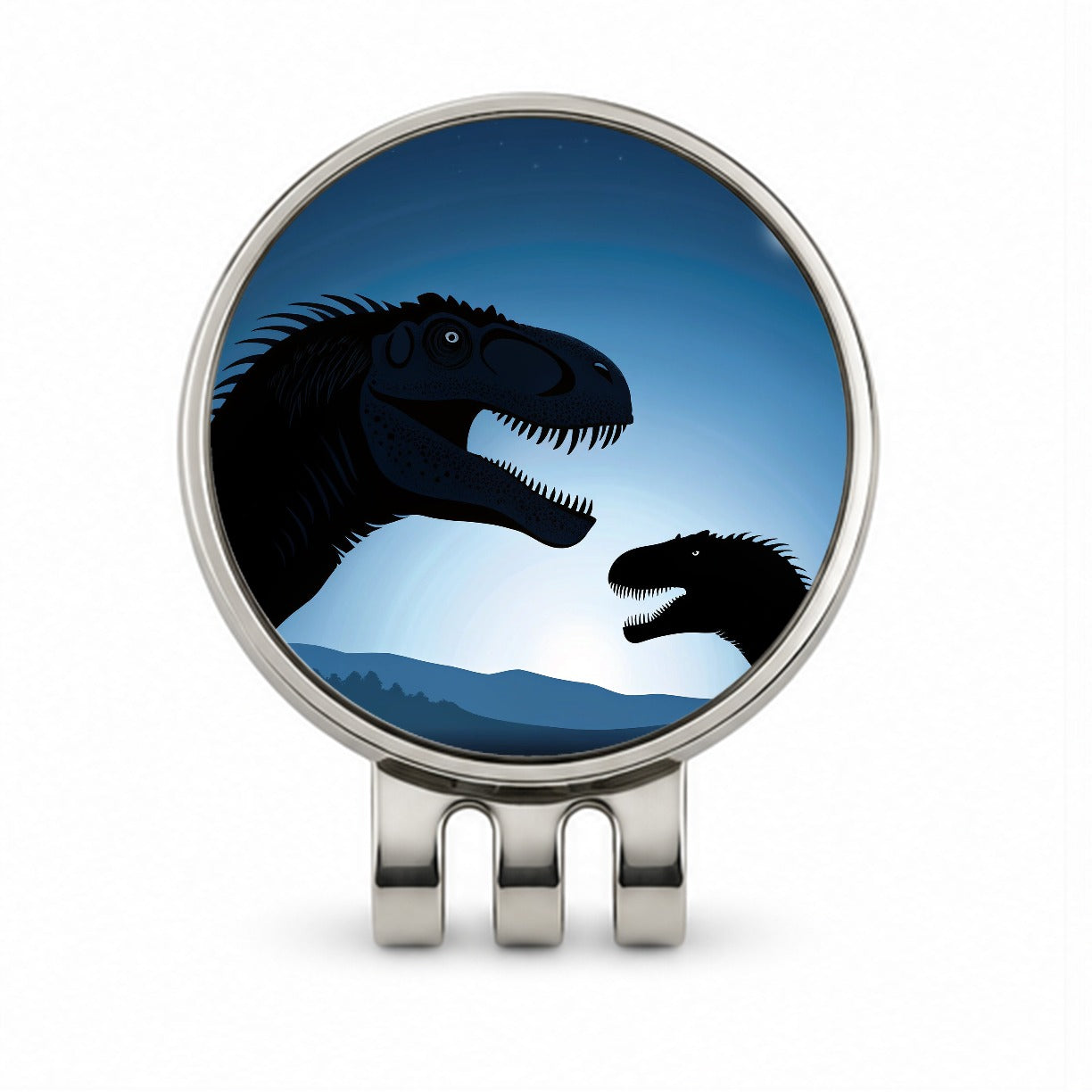 Allosaurus Silhouettes Night Dinosaurs Golf Hat Clip with Ball Marker