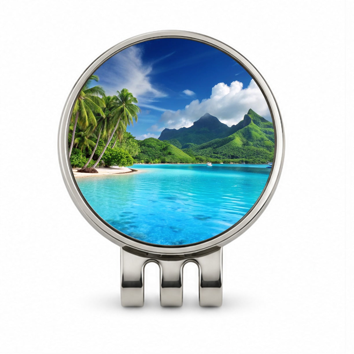 Bora Bora French Polynesia Beautiful Ocean Beach Golf Hat Clip with Ball Marker
