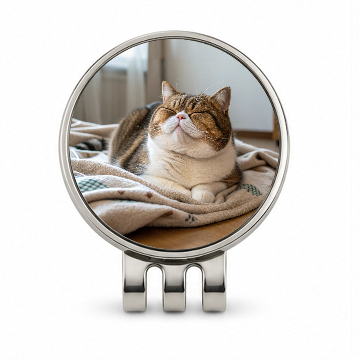 Chubby Cat Lying Down Cute Golf Hat Clip with Ball Marker